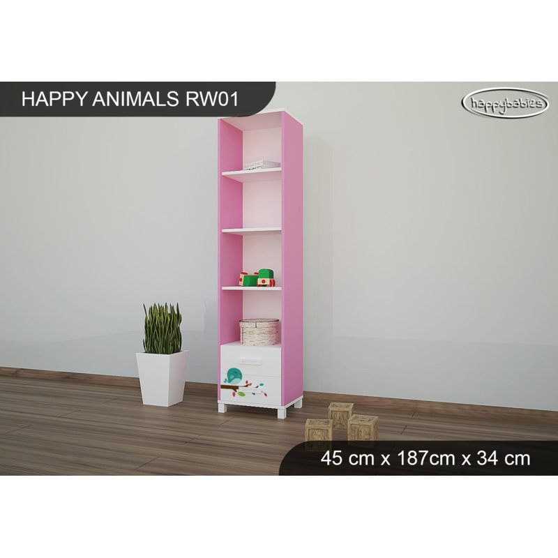 187cm H X 45cm W Cube Unit Kids Bookcase, Pink
