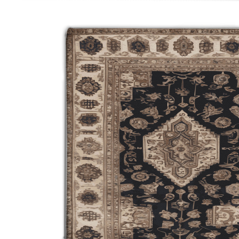 Tapis d'intérieur et d'extérieur gris Persian, Rectangulaire 8 pi x 10 pi