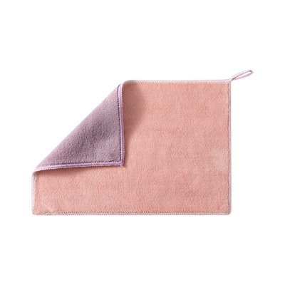 Thickened Dual Sided Microfiber Cleaning Cloth, Absorbent Kitchen Towel With Hanging Loop, 11.8x7.9in Red