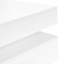Table basse 31,5 po x 31,5 po avec surface blanche brillante, 4 tiroirs, panneau de particules, salon multicolore, finition ultrabrillante, pieds en grain de bois, 31,5 po x 31,5 po
