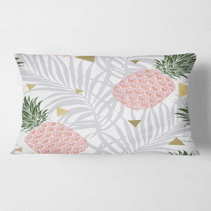Coussin Pineappple On Tropical Leaves