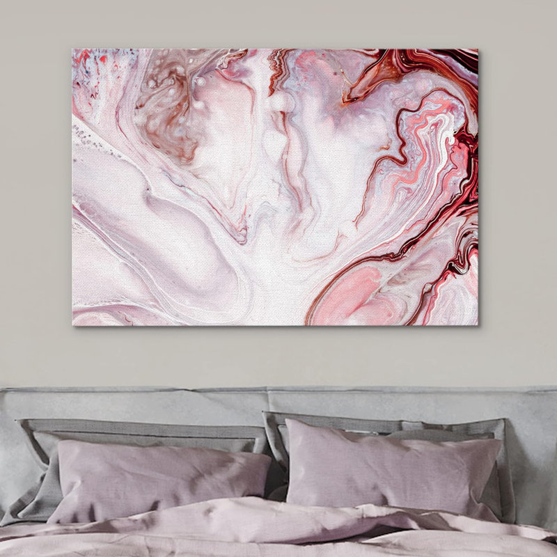 IDÉE4WALL, reproduction d'art sur toile, affichage de pierres précieuses en cristal rouge et rose, art numérique, art moderne, gros plan alternatif, dramatique, bichromie multicolore pour le salon, la chambre à coucher, le bureau