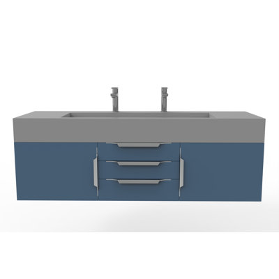 Nile 60" Wall-Mounted Single Bathroom Vanity Set