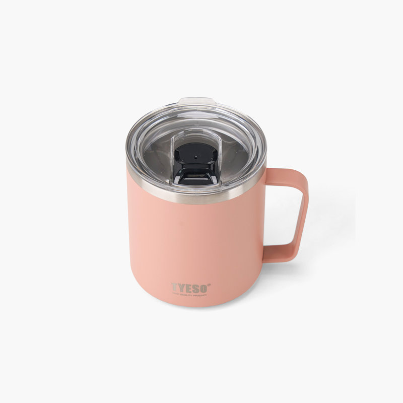 Grande tasse à café avec poignée et couvercle TYESO 10 #, 14 oz, Rose