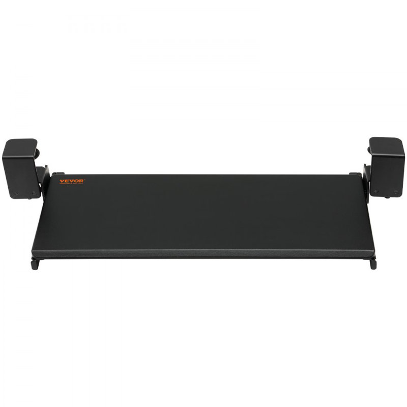 Keyboard Tray Under Desk, Pull out Keyboard/Mouse Tray Under Desk with Sturdy No-drill C Clamp Mount, Large 26.8 x 11 inch Slide-out Computer Drawer for Typing in Home, Office Work