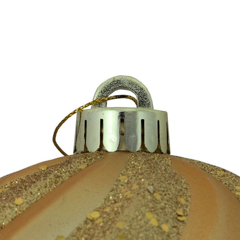 Ornement boule de Noël tourbillon scintillante incassable, Or