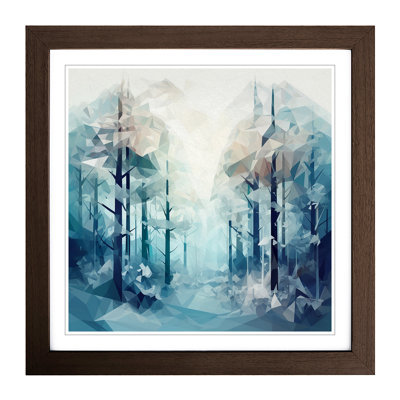 Winter Forest Polygon - Framed Print