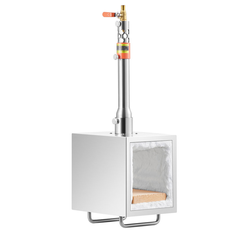 Portable Propane Forge, 1 Burner Farrier Forge, 2600? Tool and Knife Making Blacksmithing Gas Forge, Large Capacity Square Stainless Steel Gas Forging Tools and Equipment for Metal Forging