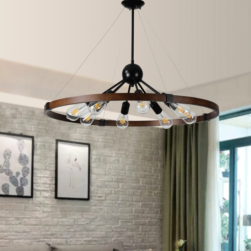 Vintage 8- - Rustproof, Adjustable Height Chain, Walnut Black, For Kitchen Living Dining Room Style Appearance, Height, + Black
