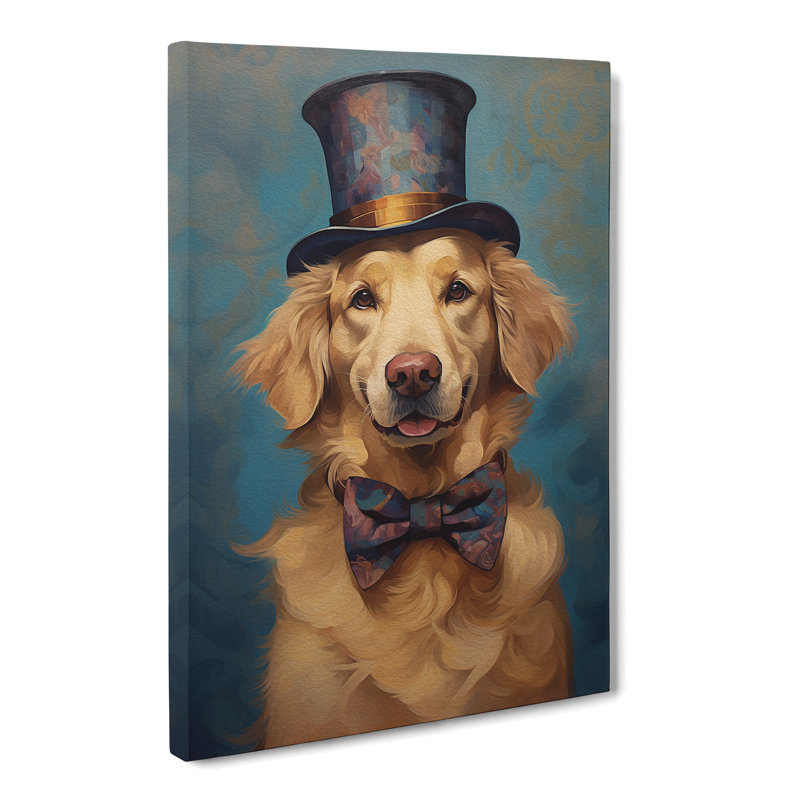 Golden Retriever Dadaism No.2 - No Frame Print, 76cm H x 50cm W x 3cm D