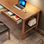 Bureau rectangulaire en bois massif et manufacturé avec 3 tiroirs Burlywood-1677099645
