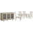 Extendable Rectangular Dining Table With 4 Host Chairs And Server-139758179-139758184