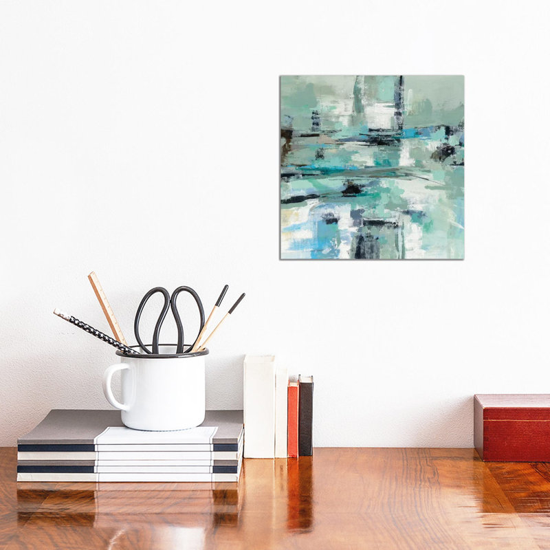 Sage Sea Foam by Silvia Vassileva - Wrapped Canvas Painting, 30.48 cm H x 30.48 cm W