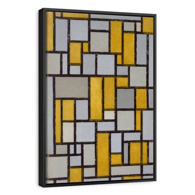 Composition avec grille 1, Cadre flottant noir, 17 po x 25 po