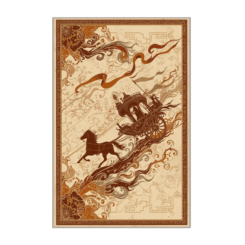 Tapis oriental traditionnel brun / beige lavable à la machine Zack, 3 X 5