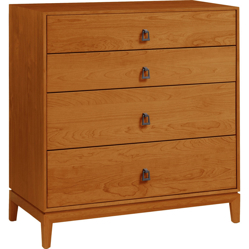 Mansfield 4 - Drawer Solid Wood Dresser, Autumn Cherry