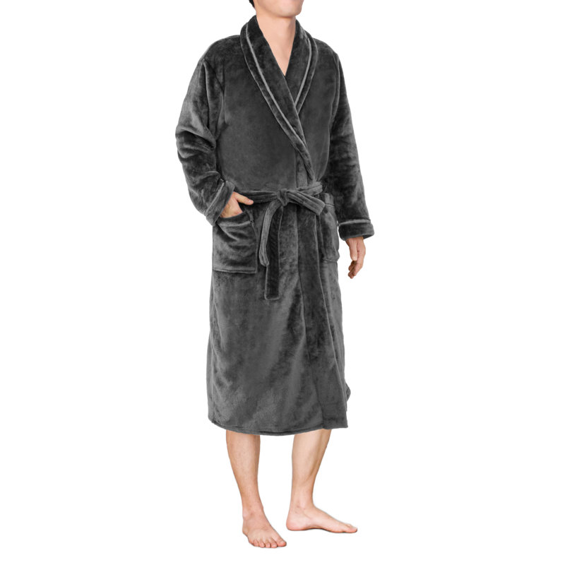 Peignoir mi-mollet avec poches Laskie, Gris