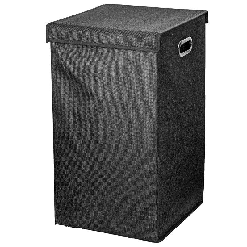 Fabric Laundry Hamper with Handles, Black
