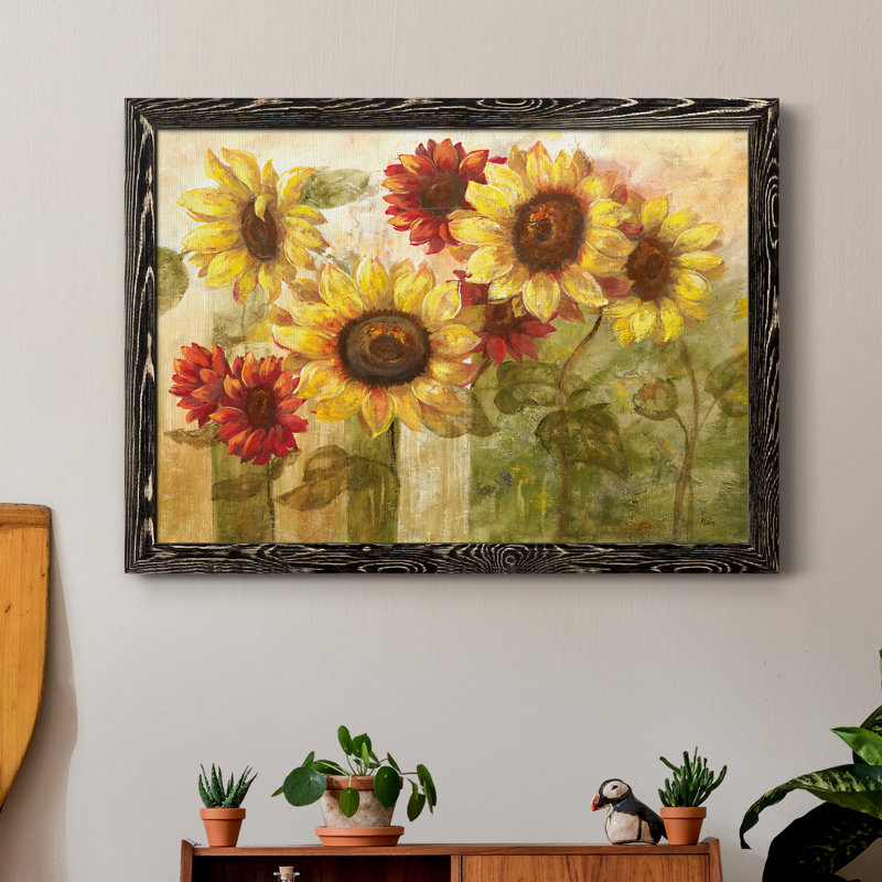 Tournesol délice - Cadre photo, reproduction d'art sur papier, H 31 po x l 44 po x P 1 po, Noir
