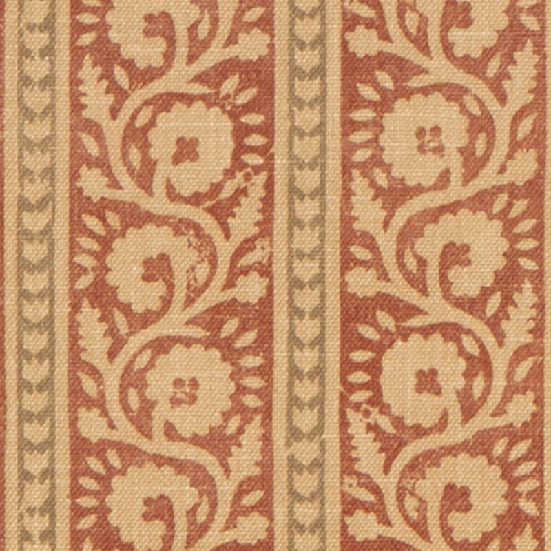 House Small Bibury Fabric, Red/Olive