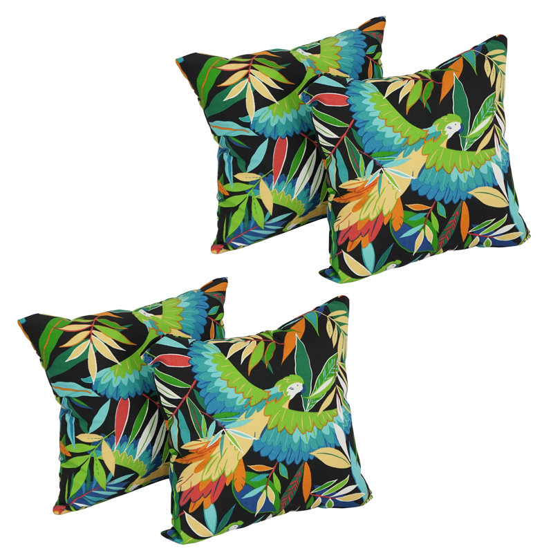 Blazing Needles Indoor/Outdoor Throw Pillow, Tucuman Ebony