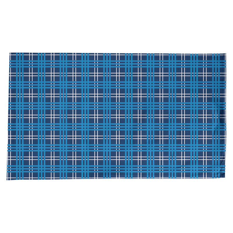 Nappe en mélange de coton à carreaux, Bleu marine / blanc / bleu pastel