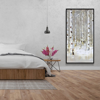 Birch Forest By Winter Print On Canvas