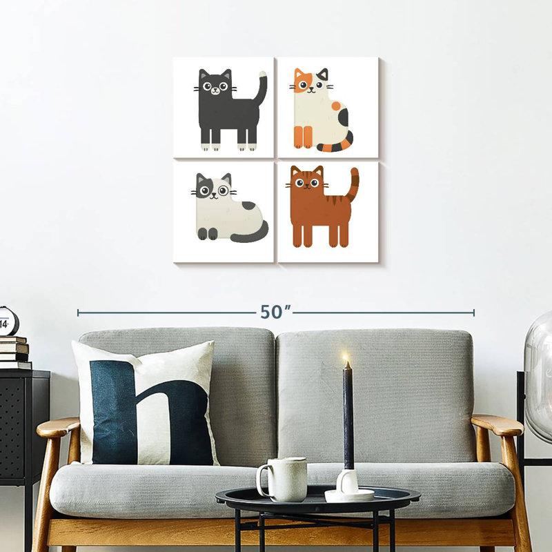 Ashelle Colourful Cats, 26" H x 26" W