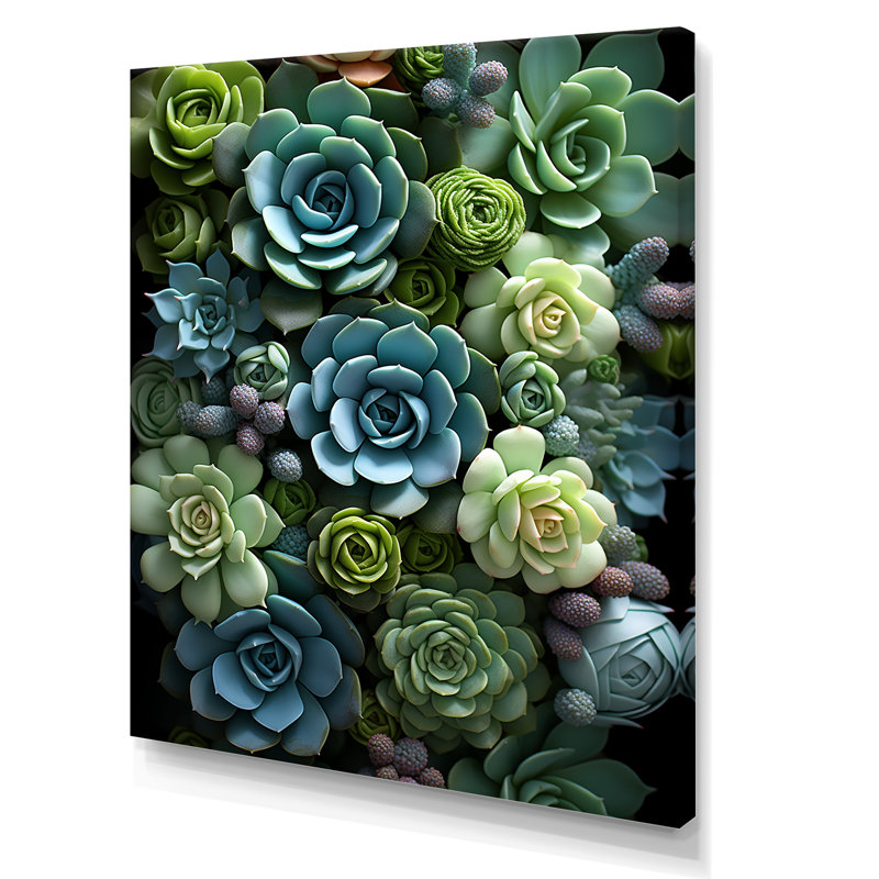 «Jelisaveta Green Succulents Serenity Garden II», reproduction sur toile, H 40 po x l 30 po x P 1,5 po, Toile tendue