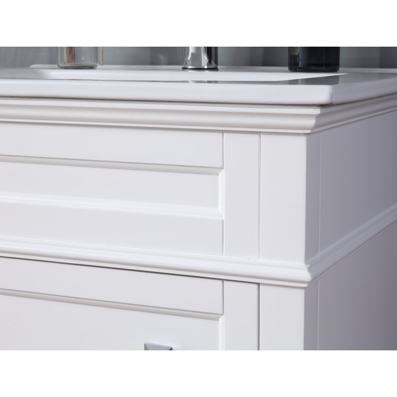 Guerra 24'' Single Bathroom Vanity with Ceramic Top, White
