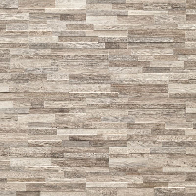 Wall Art 6" x 24" Ledger Panel Wood Look Porcelain Wall Tile, Gray