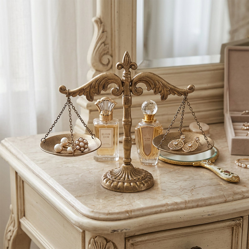 Vintage Balance Scale Decor, Decorative Balance Scale Figurine