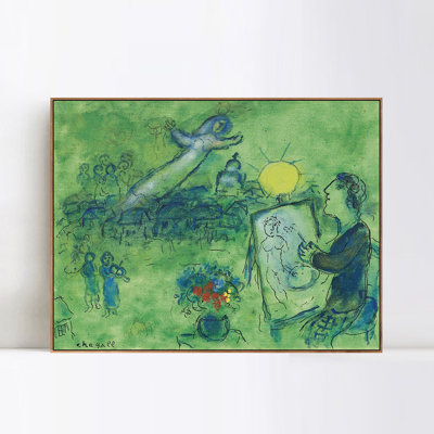 Art encadré sur toile, art numérique par Marc Chagall, décorations pour bureau à domicile