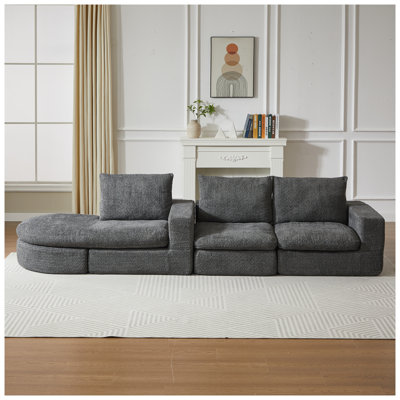 Canapé modulaire incurvé 99 po Chenille Cloud