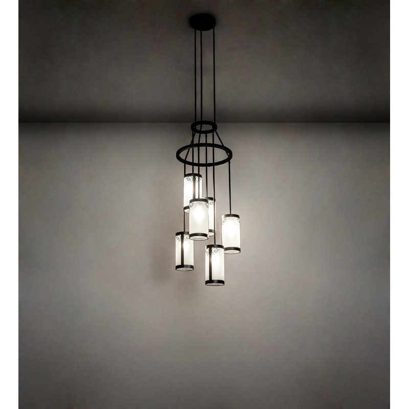 6 - Light Dimmable Cylinder Chandelier