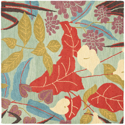 Tapis floral en laine crocheté à la main Emrick
