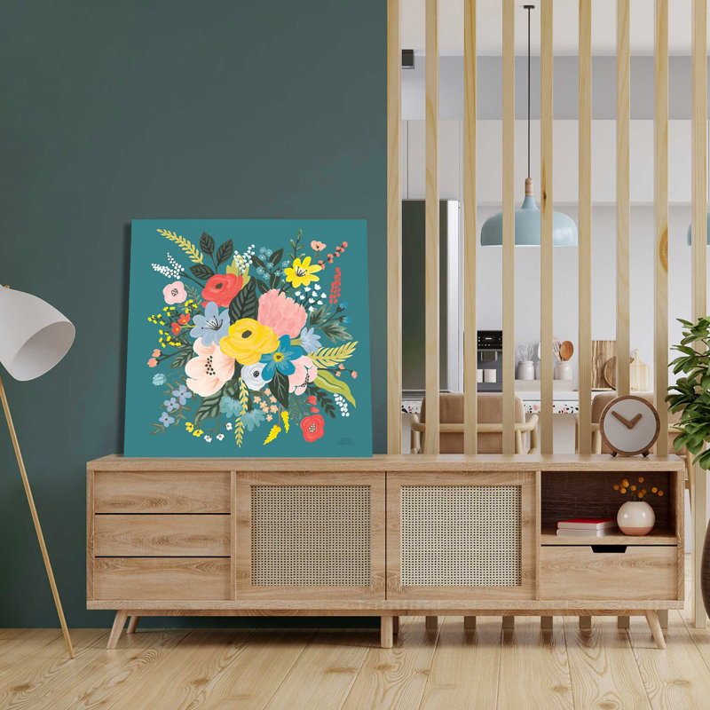 «Wild Garden VII» par Laura Marshall - Peinture, L 18 po x H 18 po, Toile tendue
