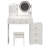 Fashionable Vanity Table With Lights & Mirror, 3 Lighting Modes, White, Bedroom Storage, Adjustable Shelf Modern Makeup Chair And - Shelves, Multiple