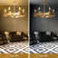 6-Light Black Wagon Wheel Chandelier – Rustic Industrial Pendant Lighting for Dining Room & Foyer-416358772