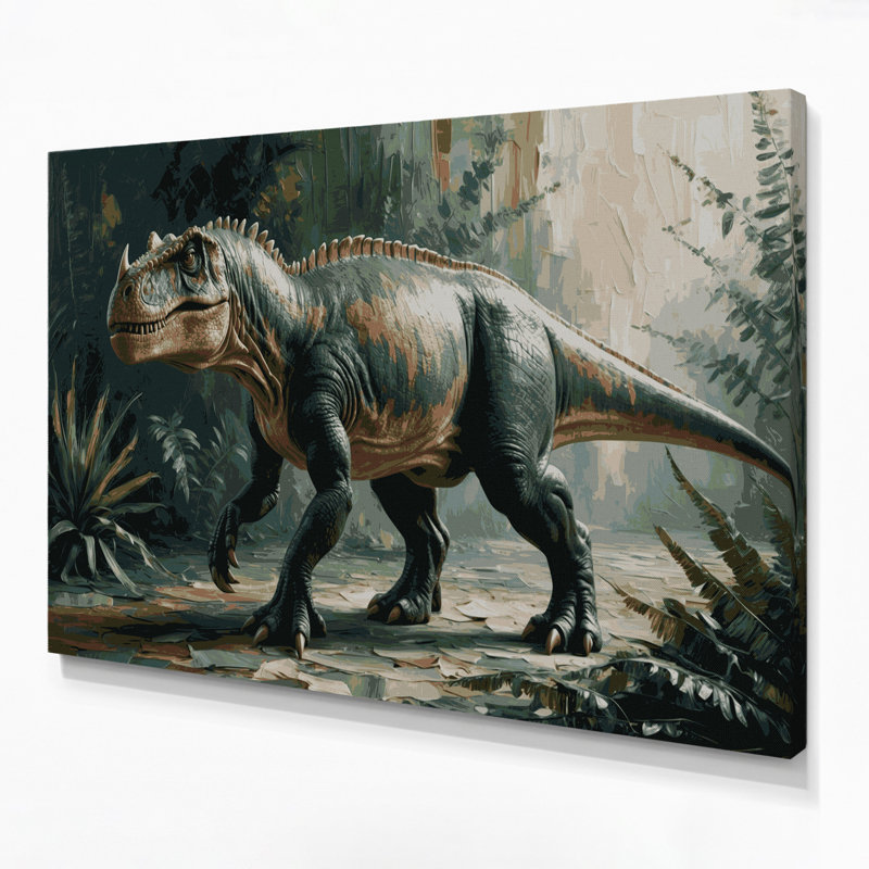 «Dinosaur Iguanodon», art mural sur toile grise, H 11 po x l 14 po