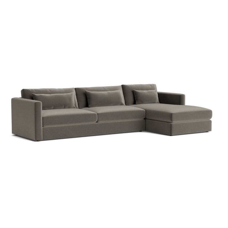 Haywood Right Chaise Sectional, Performance Velvet - Graphite
