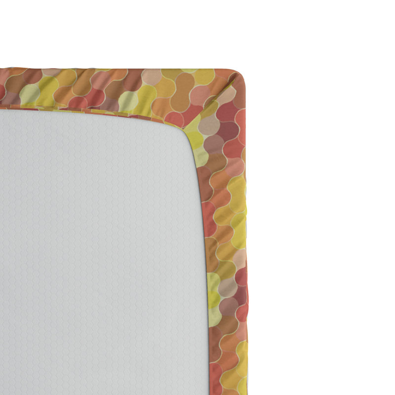 Microfiber Fitted Sheet, Queen Fitted Sheet, Yellow Geometric