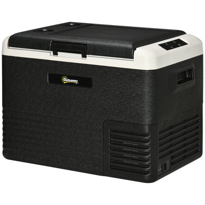 Outsunny 40L Car Refrigerator Portable Compressor Fridge Grey/Black