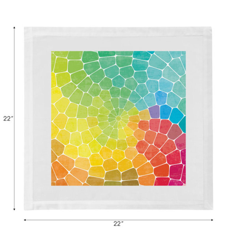Serviettes de table en satin de coton Mosaic, Jaune / multicolore