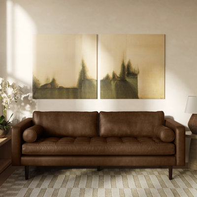 Napa 88.5'' Full-Grain Genuine Italian Leather Sofa