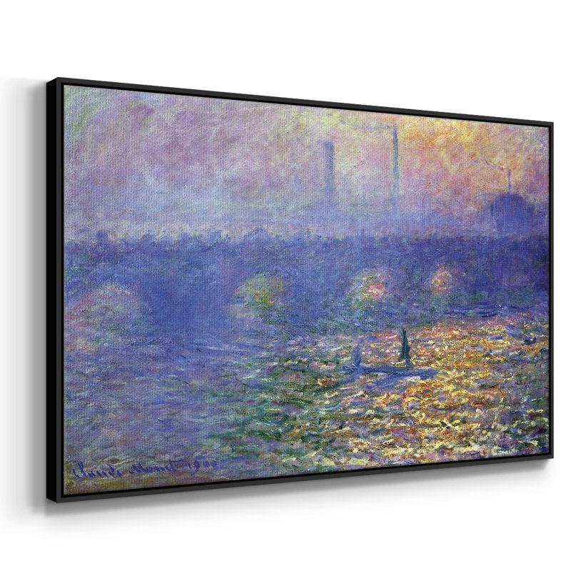 Waterloo Waterloo par Monet, reproduction d'art sur toile, H 17 po x l 25 po x P 2 po, Noir