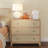 Elio Rattan 3-Drawer Solid Wood Dresser with Brass Knobs