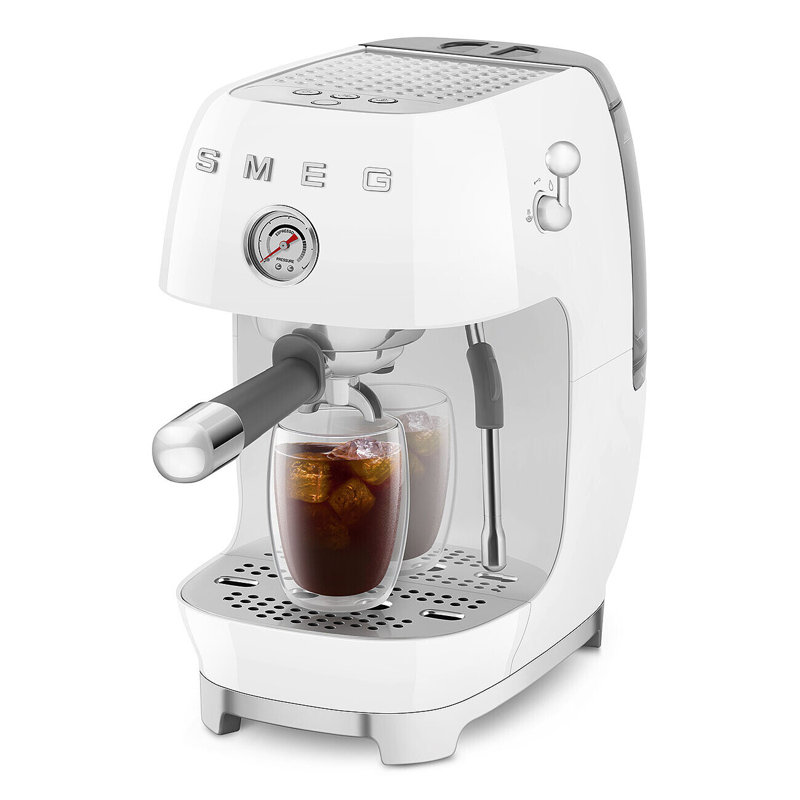Smeg Manual Espresso Maker With Cold Brew, White