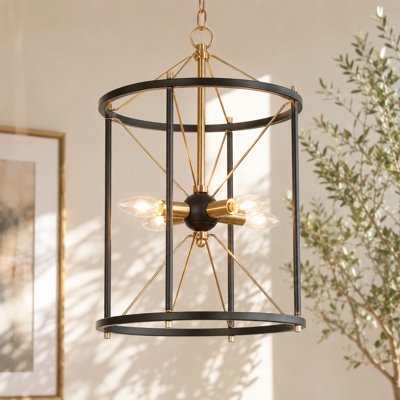 Lustre cylindrique de style lanterne à 4 lumières Marval