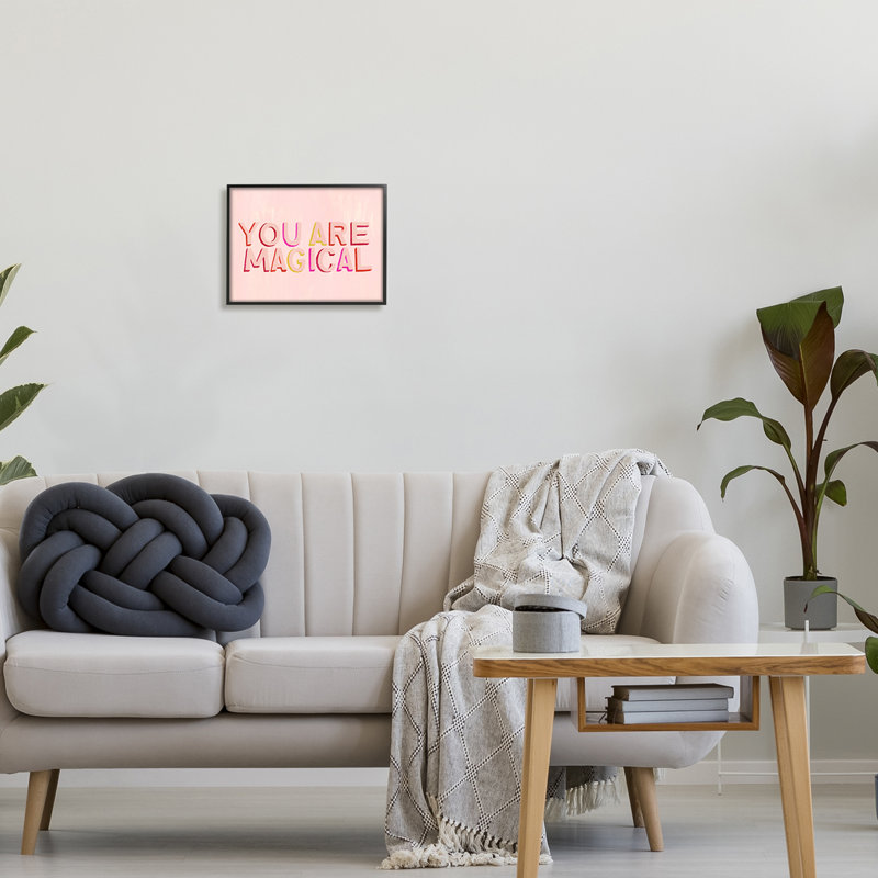 Au-581-Giclee You Are Magical Pink Self Esteem - Painting, Midnight Black Framed Giclee, 11" H x 14" W x 1.5" D